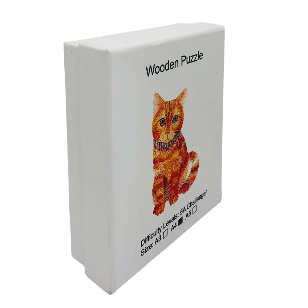 Puzzle din lemn, Shop Like A Pro®, Dificultate A4, Pisica, 90-160 de piese