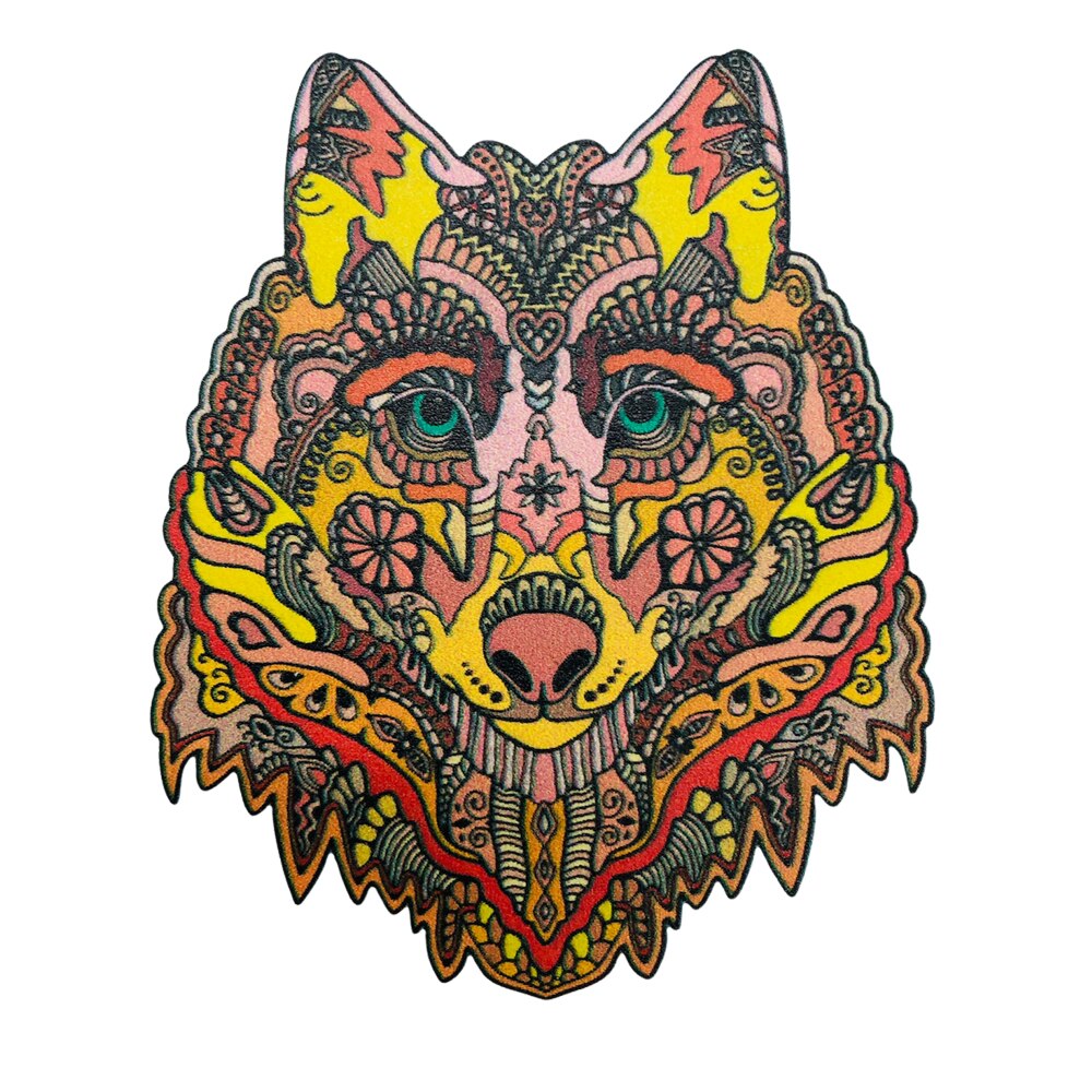 Puzzle din lemn, A4, Lup maroniu, 100-150 piese