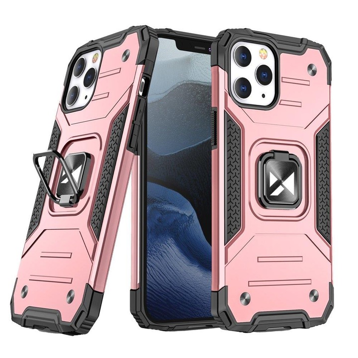 Carcasa Wozinsky Ring Armor compatibila cu iPhone 13 Mini, Functie magnetica, Rose