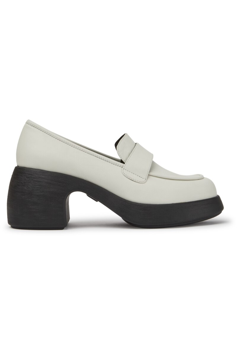 Pantofi cu Toc de 6.7 cm Camper Thelma, Piele naturala, Alb, 40 EU