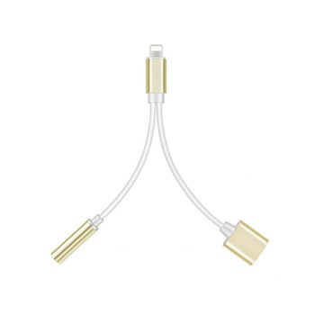 Adaptor Bluetooth 2 in 1 iPhone, iPad, Lightning, casti si charger, splitter, Alb Auriu, ATX-BBL3081 Adaptor Bluetooth 2 in 1 iPhone, iPad, Lightning, casti si charger, splitter, Alb Auriu, ATX-BBL3081