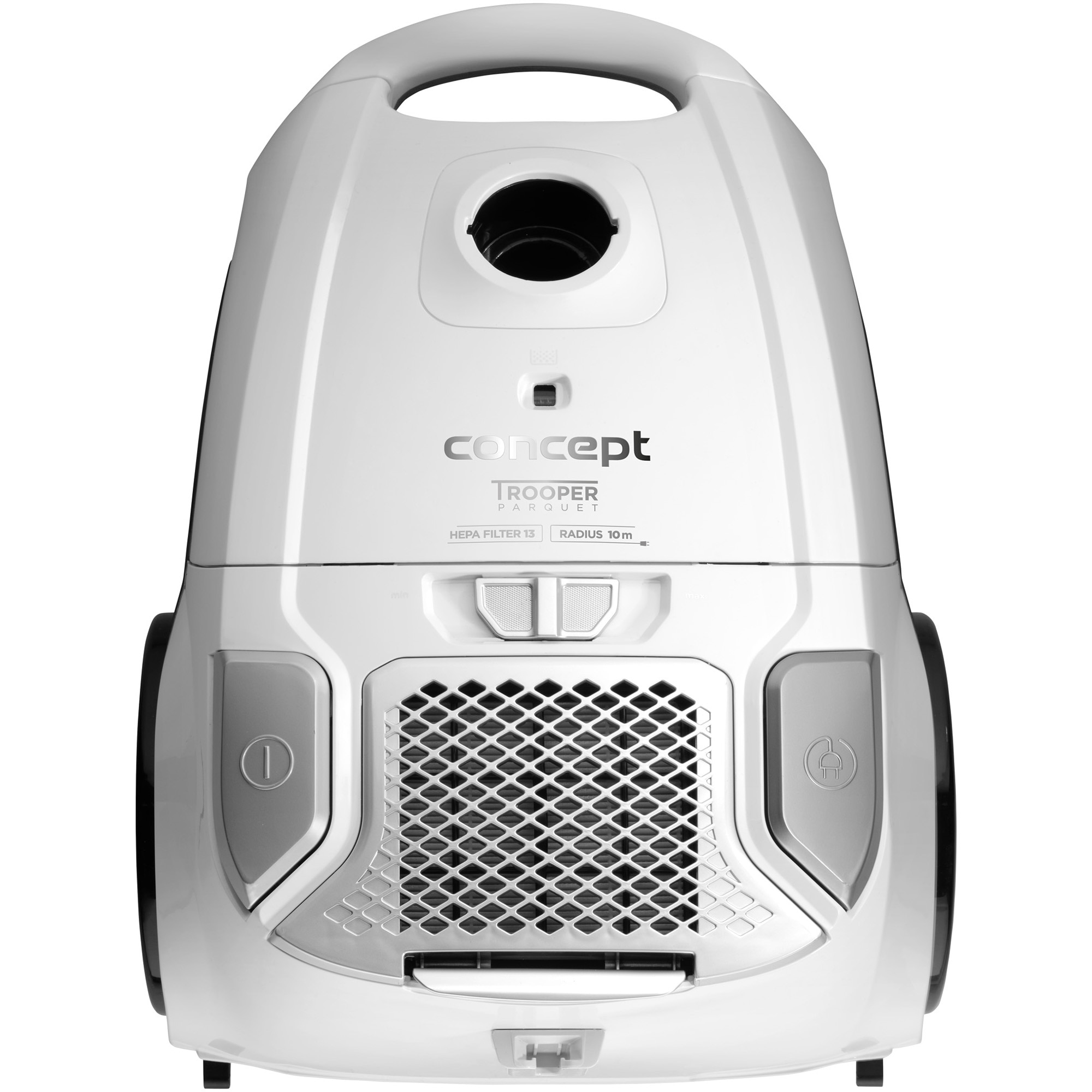 Aspirator cu sac Concept Trooper Parquet VP8090, 700W, capacitate 3l, perie parchet, filtru lavabil HEPA 13, Alb