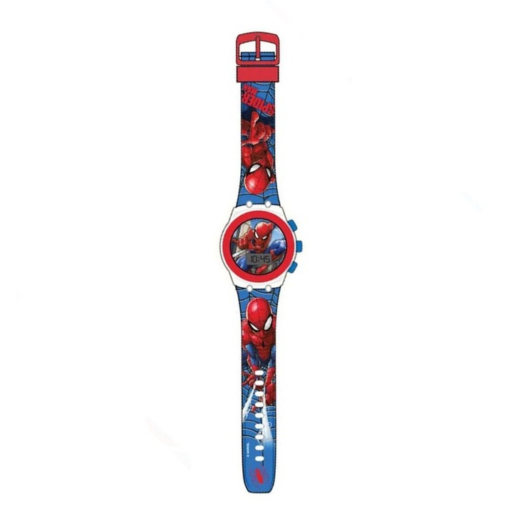 Детски дигитален часовник Спайдърмен с 3D светлини