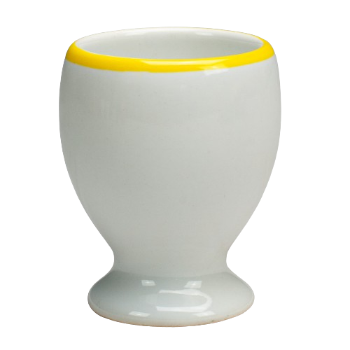 Suport de ou cu model, Cesiro, 6 cm inaltime, Alb/Galben