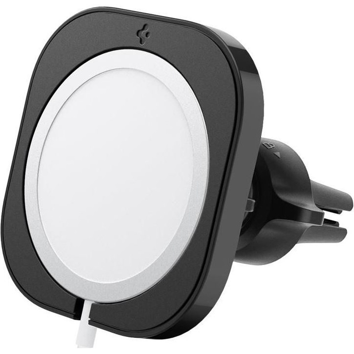 Поставка за кола Spigen MagFit, с Apple MagSafe, за вентилационен отвор, с безжично зареждане, черен