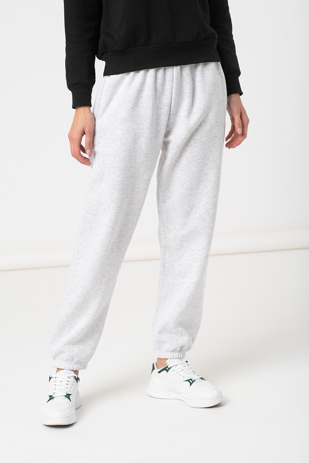 Haily's, Pantaloni sport cu buzunare laterale Alice, Gri deschis melange