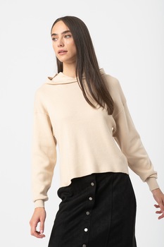 Haily's, Pulover cu gluga si maneci cazute Lotta, Crem Haily's, Pulover cu gluga si maneci cazute Lotta, Crem