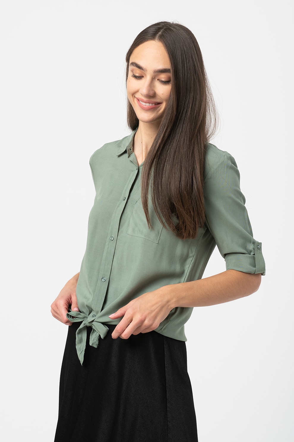 Haily's, Camasa cu detaliu nod Cora, Verde sparanghel