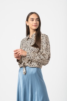 Haily's, Camasa lejera cu animal print, Bej/Negru Haily's, Camasa lejera cu animal print, Bej/Negru