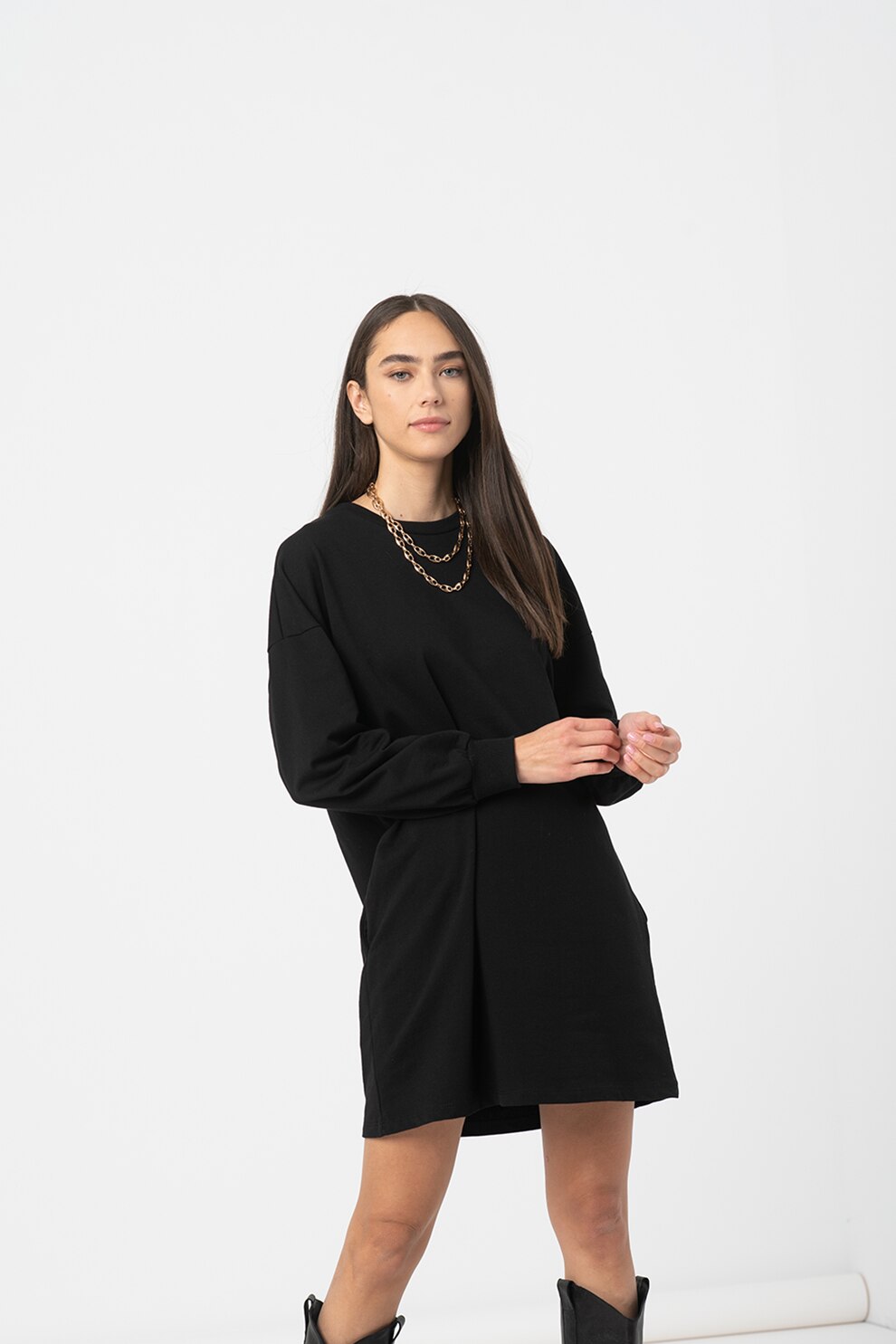 Haily's, Rochie sport cu maneci cazute Lilou, Negru