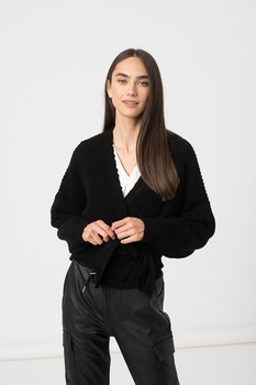 Haily's, Cardigan petrecut cu maneci cazute Laurena, Negru Haily's, Cardigan petrecut cu maneci cazute Laurena, Negru