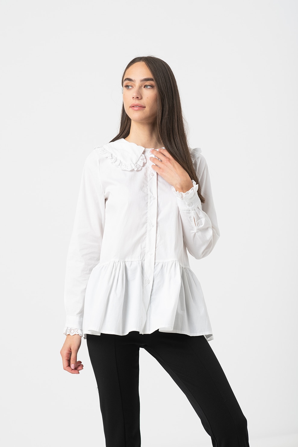 Haily's, Camasa cu volane Corinna, Alb