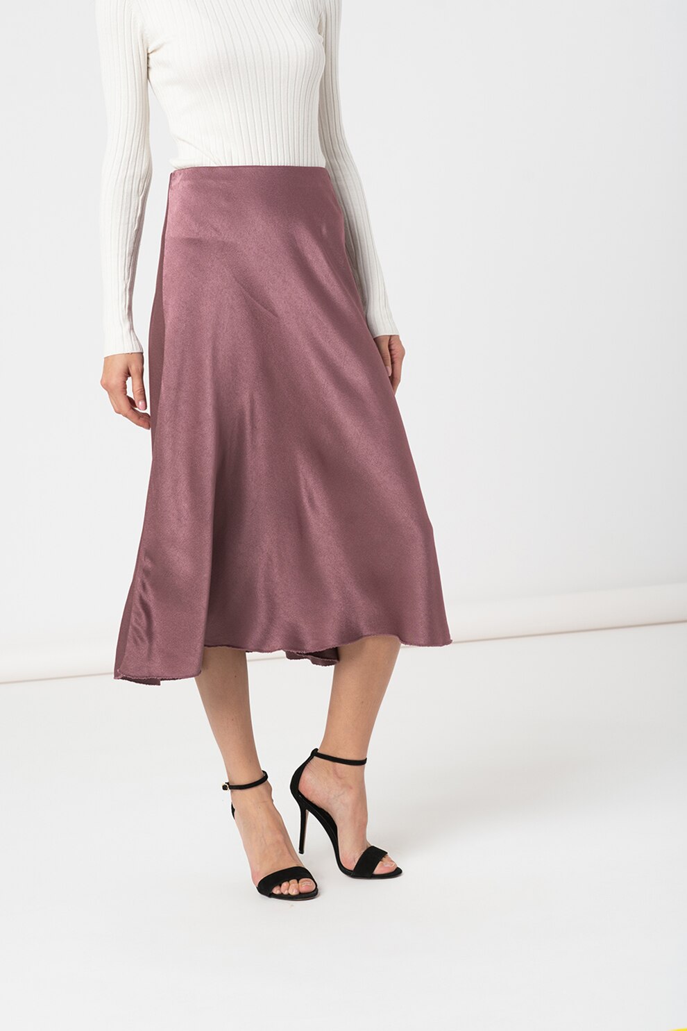 Haily's, Fusta midi evazata cu talie inalta Nadine, Violet