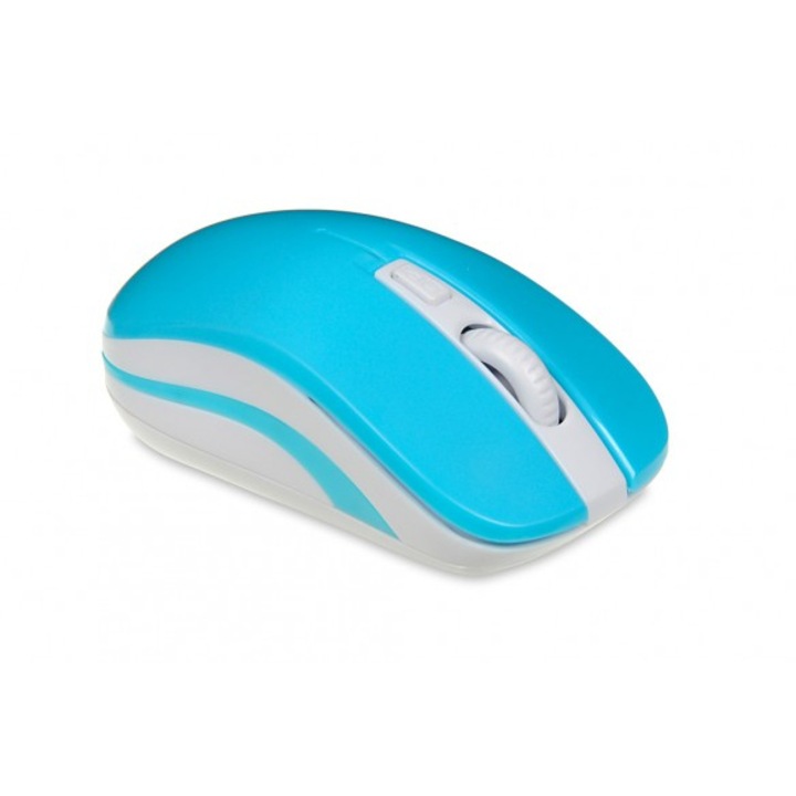 Мишка iBox LORIINI, безжична, за лява и дясна ръка, RF, 1600 DPI, син