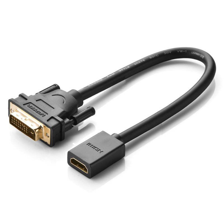 Адаптер UGREEN 20118, DVI към HDMI, черен