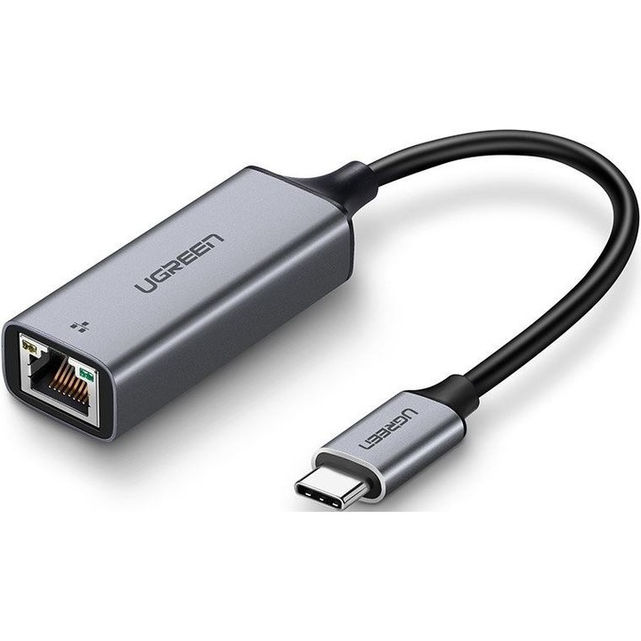 Адаптер UGREEN, USB-C към RJ45, алуминиев, Gigabit Ethernet