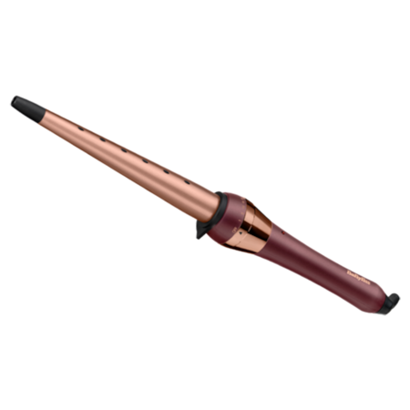 Ondulator BaByliss 2523PE conic Flawless Smooth Curls, 13-25mm , 210 grade, Invelis Quartz-Ceramic, 30 trepte de temparatura, Visiniu
