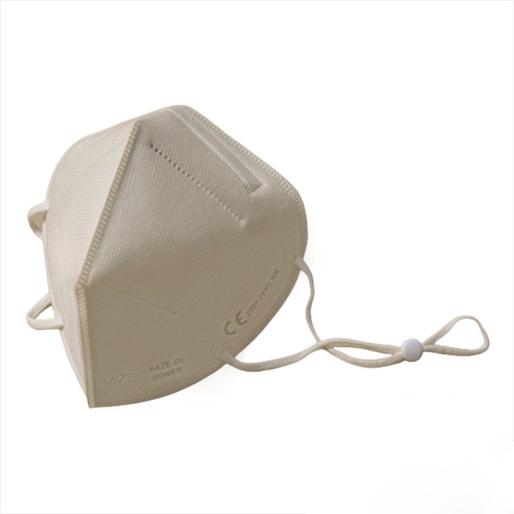 Masca colorata de protectie KAZE FFP2, KN95, 5 straturi, BFE>99.9% - crem - Champagne
