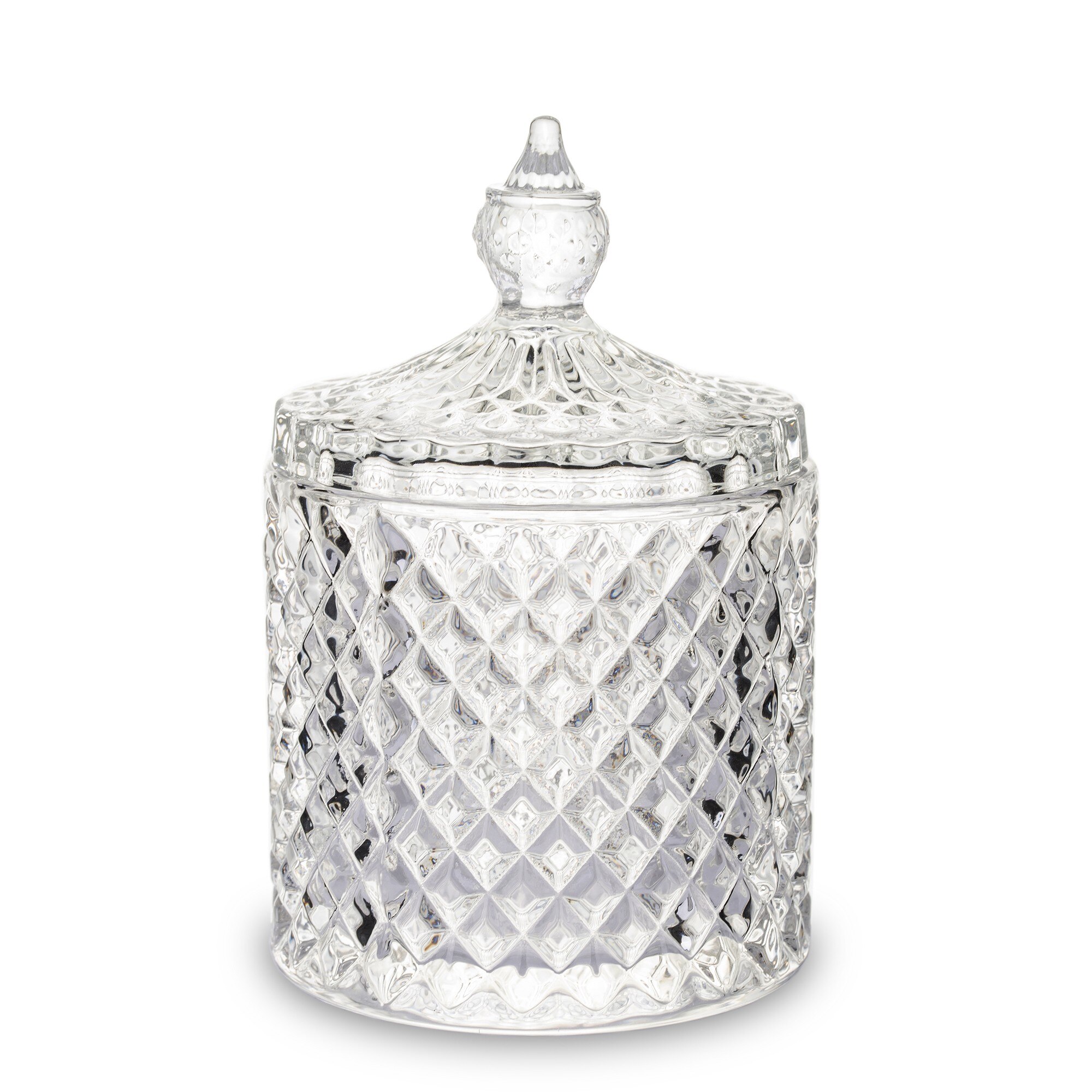 Recipient sticla cu capac, 13,5x9x9 cm