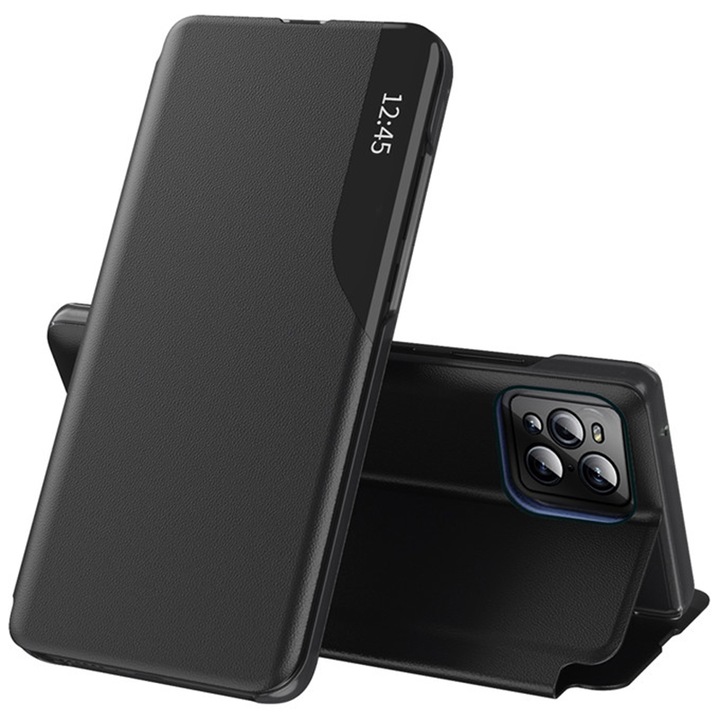 Калъф за телефон Flip за OPPO Find X3 / X3 Pro, серия eFold, Techsuit, черен
