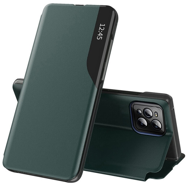 Капак с висока защита за Oppo Find X3/Find X3 Pro, AIR Compact, U77, Екологична кожа, Горскозелен