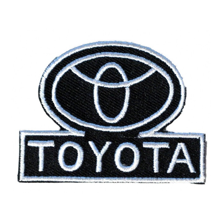 Petic textil toyota, 7 x 6 cm, Negru