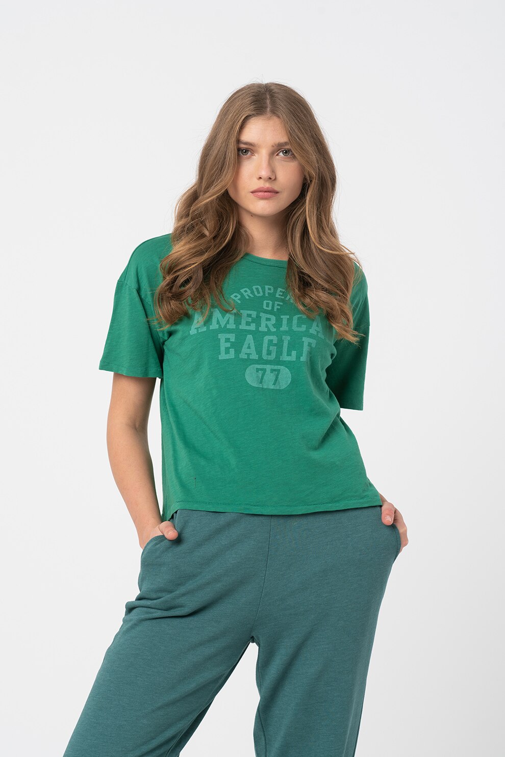 American Eagle, Tricou cu maneci cazute, Verde