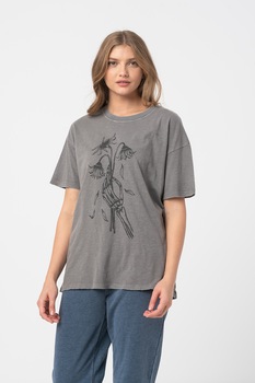 American Eagle, Tricou lejer cu model grafic, Gri American Eagle, Tricou lejer cu model grafic, Gri