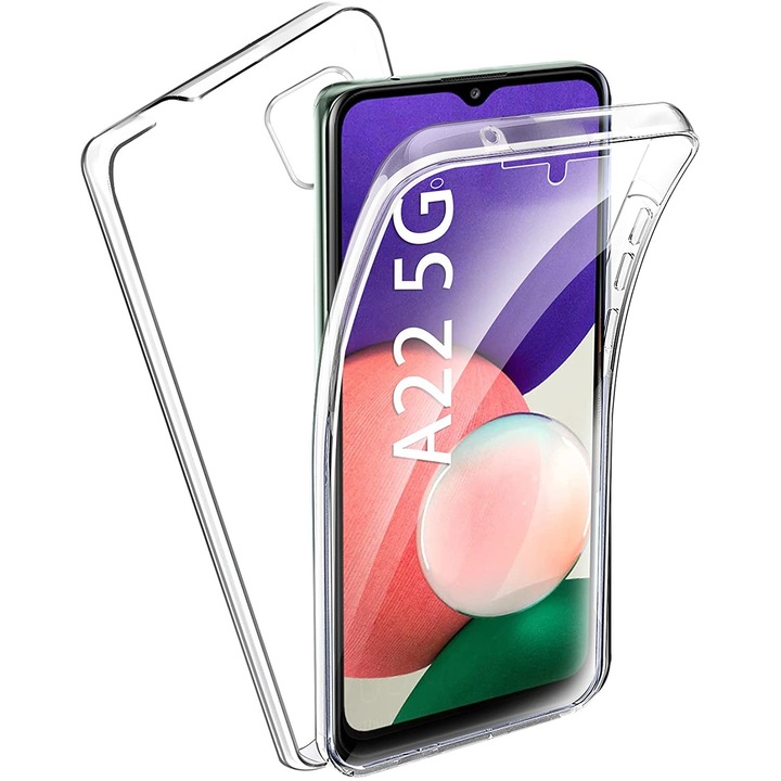 Силиконов калъф Forcell Samsung Galaxy A22 5G, Full Face 360 Кейс, Прозрачен