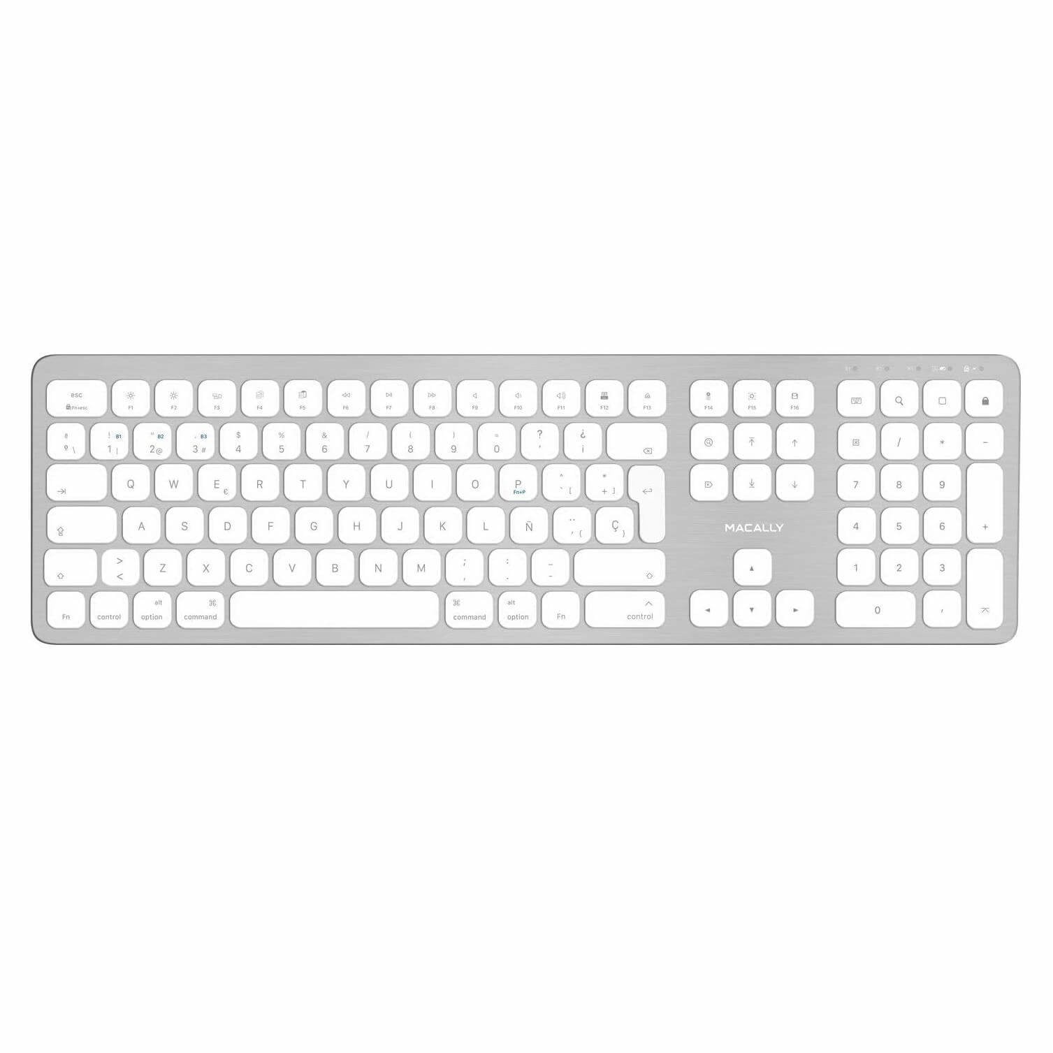 Tastatura fara fir Bluetooth pentru MacBook, Macally Slim UK, alb