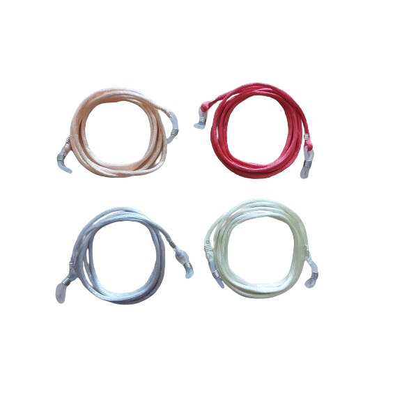 Set 4 bucati snur matase dama multicolor, cadou, pentru ochelari de soare sau vedere, 70 mm