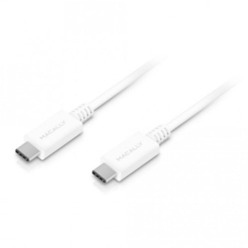 Cablu USB-C pentru MacBook si computere cu port USB-C 180 cm, Macally, alb Cablu USB-C pentru MacBook si computere cu port USB-C 180 cm, Macally, alb