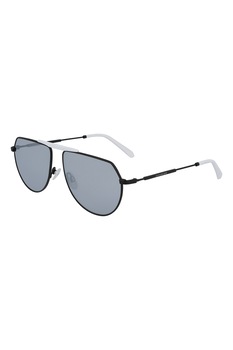 CALVIN KLEIN JEANS, Ochelari de soare aviator cu aspect contrastant, Negru/Gri deschis, 58-15-145 Standard CALVIN KLEIN JEANS, Ochelari de soare aviator cu aspect contrastant, Negru/Gri deschis, 58-15-145 Standard