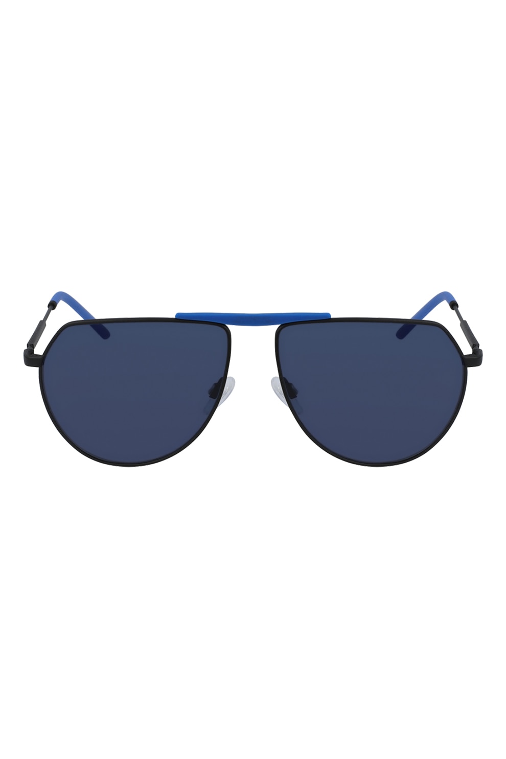 CALVIN KLEIN JEANS, Ochelari de soare aviator cu aspect contrastant, Negru/Albastru, 58-15-145 Standard