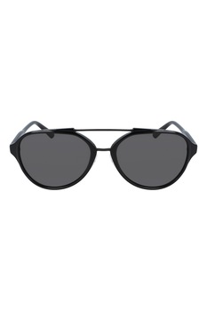 CALVIN KLEIN JEANS, Ochelari de soare aviator unisex cu detalii logo, Negru, 57-18-145 Standard CALVIN KLEIN JEANS, Ochelari de soare aviator unisex cu detalii logo, Negru, 57-18-145 Standard