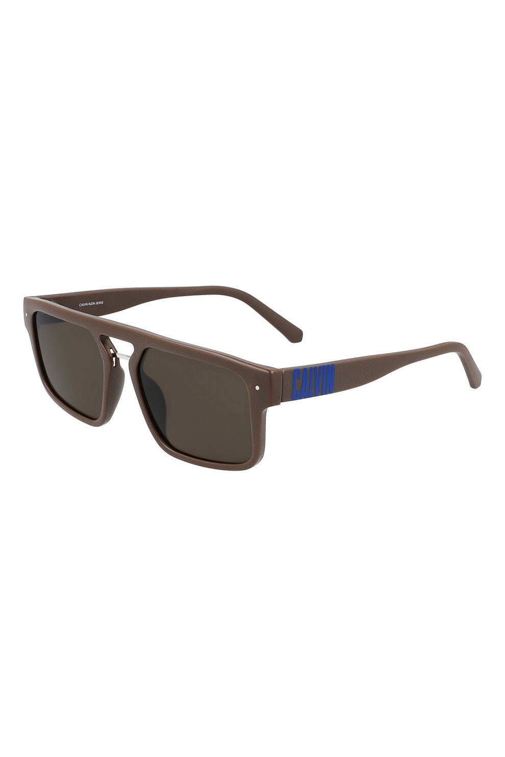 CALVIN KLEIN JEANS, Ochelari de soare dreptunghiulari cu logo, Maro/Albastru, 54-18-145 Standard