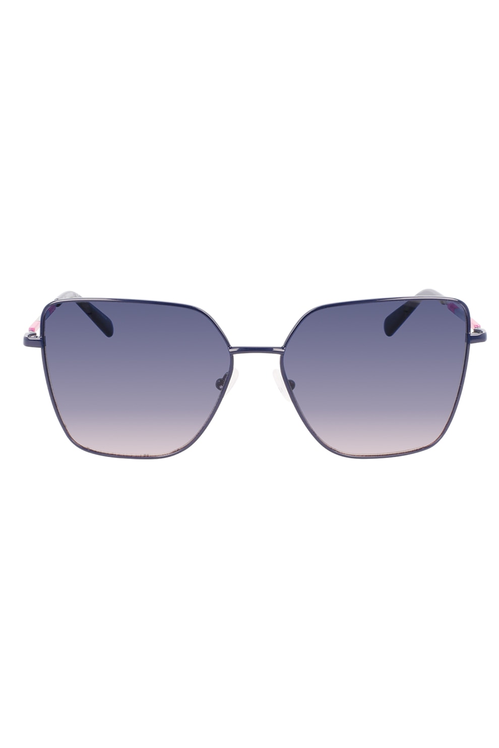 CALVIN KLEIN JEANS, Ochelari de soare cat-eye cu rama metalica, Negru/Roz/Alb, 59-15-140 Standard