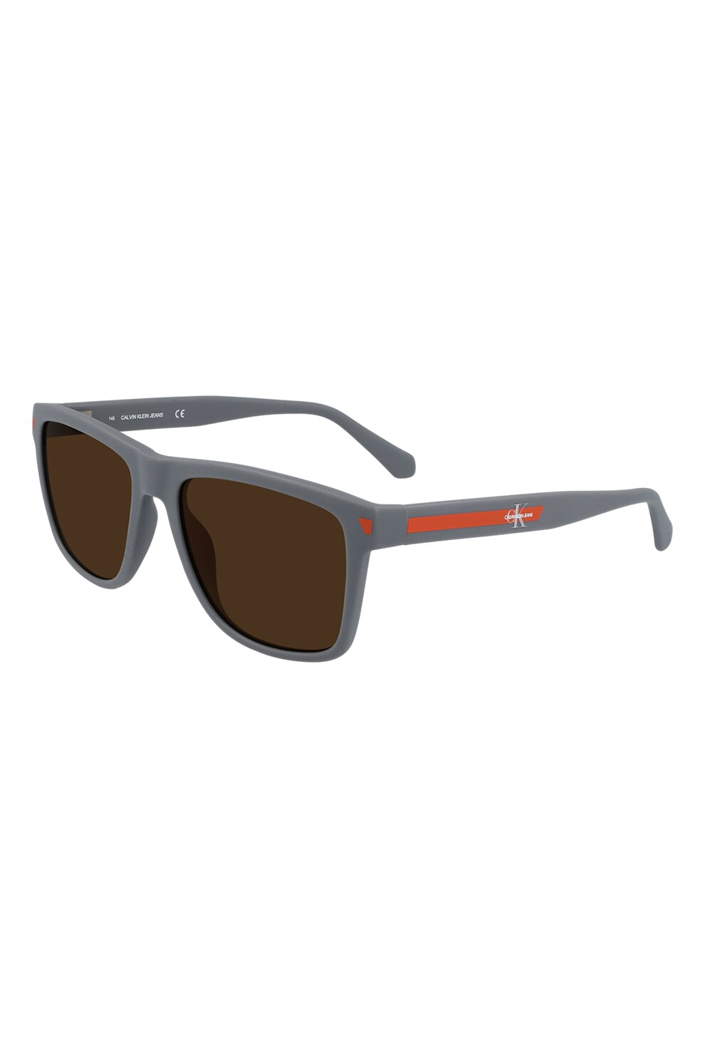 CALVIN KLEIN JEANS, Ochelari de soare dreptunghiulari, Gri/Oranj mandarina, 56-18-145 Standard