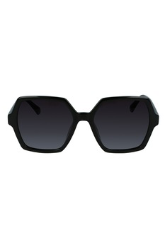 CALVIN KLEIN JEANS, Ochelari de soare patrati cu lentile in degrade, Negru, 55-18-140 Standard CALVIN KLEIN JEANS, Ochelari de soare patrati cu lentile in degrade, Negru, 55-18-140 Standard
