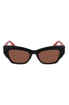 Karl Lagerfeld, Ochelari de soare cat-eye cu logo, Oranj/Negru, 50-19-140 Standard Karl Lagerfeld, Ochelari de soare cat-eye cu logo, Oranj/Negru, 50-19-140 Standard