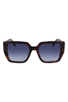 Karl Lagerfeld, Ochelari de soare patrati supradimensionati cu detalii logo, Maro, 52-19-140 Standard Karl Lagerfeld, Ochelari de soare patrati supradimensionati cu detalii logo, Maro, 52-19-140 Standard