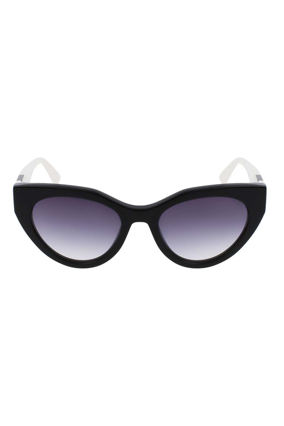 Karl Lagerfeld, Ochelari de soare cat-eye, Alb/Negru, 52-19-140 Standard