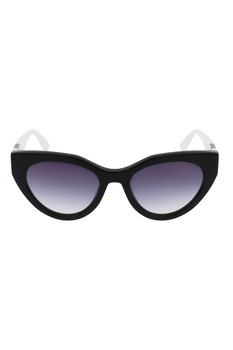 Karl Lagerfeld, Ochelari de soare cat-eye, Alb/Negru, 52-19-140 Standard Karl Lagerfeld, Ochelari de soare cat-eye, Alb/Negru, 52-19-140 Standard