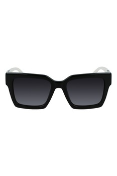 Karl Lagerfeld, Ochelari de soare supradimensionati cu lentile in degrade, Alb/Negru, 52-19-140 Standard Karl Lagerfeld, Ochelari de soare supradimensionati cu lentile in degrade, Alb/Negru, 52-19-140 Standard