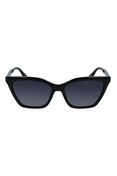 Karl Lagerfeld, Ochelari de soare cat-eye cu lentile in degrade, Negru, 56-17-145 Standard Karl Lagerfeld, Ochelari de soare cat-eye cu lentile in degrade, Negru, 56-17-145 Standard