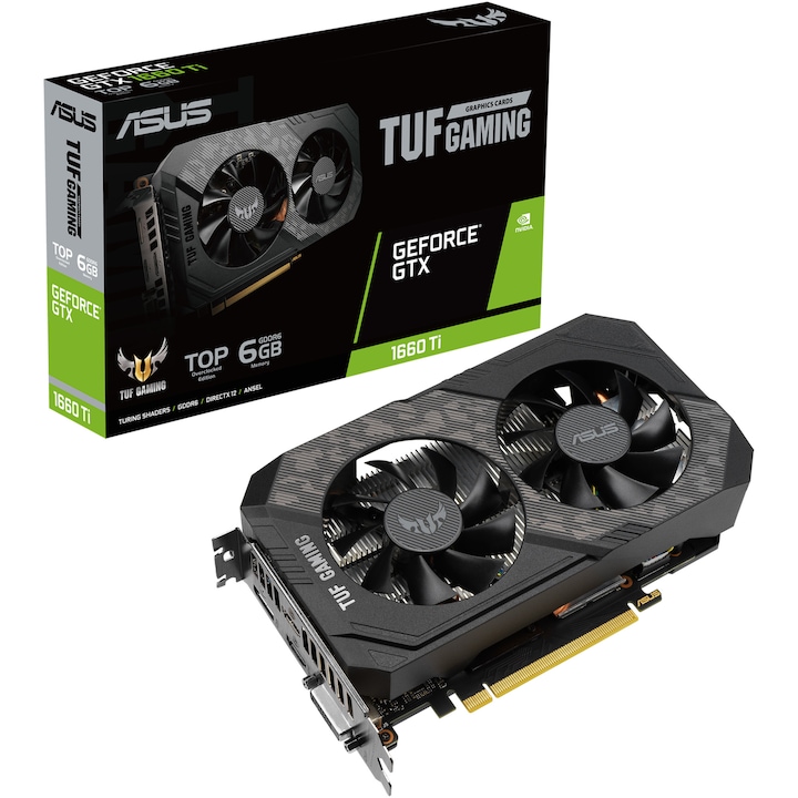Placa video ASUS TUF Gaming GeForce® GTX 1660 Ti EVO TOP Edition , 6GB GDDR6, 192-bit