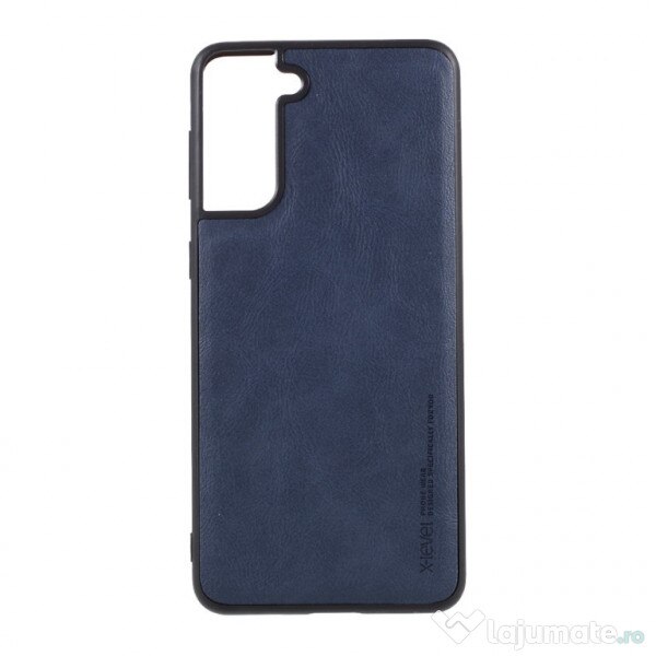 Husa X-Level Piele Si TPU pentru Samsung Galaxy S21 Plus 5G Albastru Inchis