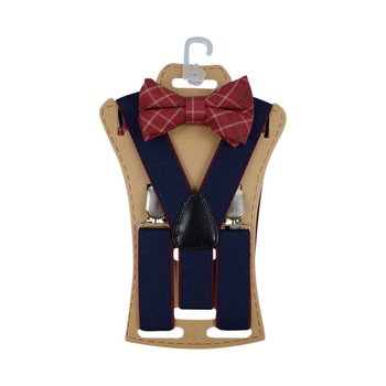 Set doua piese bretele si papion pentru baieti Topgal 090215C, Bleumarin Set doua piese bretele si papion pentru baieti Topgal 090215C, Bleumarin