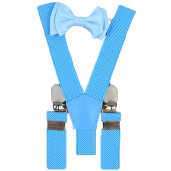 Set doua piese bretele si papion pentru baieti Topgal 090215I-1, Albastru Set doua piese bretele si papion pentru baieti Topgal 090215I-1, Albastru