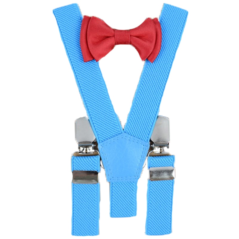 Set doua piese bretele si papion pentru baieti Topgal 090215P, Albastru